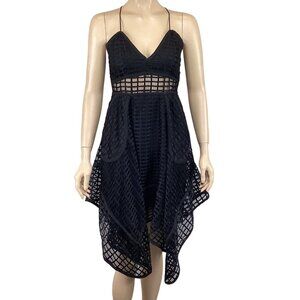 NBD Revolve Black Sleeveless Dress Size Small‎ Handkerchief Hem Cocktail